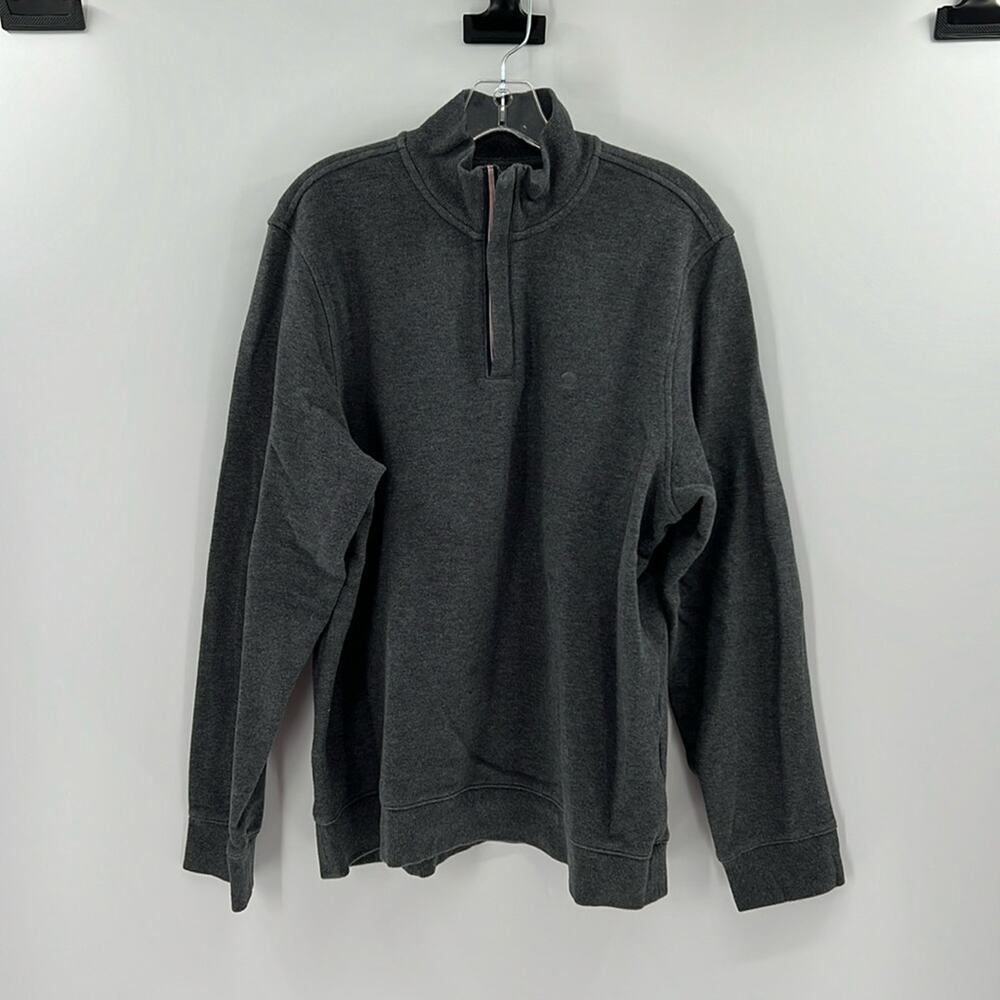 Brooks Brothers Men's Red Fleece 1/4 Zip Pullover Sweatshirt - Gray - XL